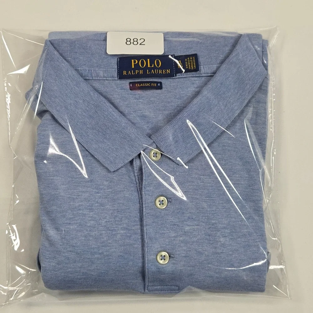 Polo Ralph Lauren Men XL Classic Fit Blue Cotton Polo Shirt Pony Logo